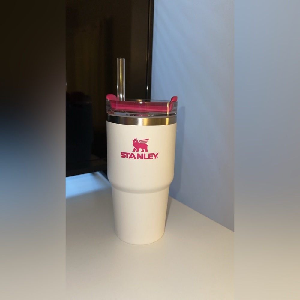 20 oz pink and white Stanley